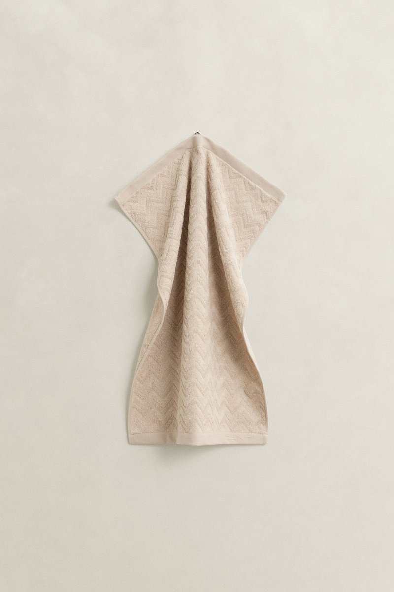 RUČNÍK GANT JACQUARD HERRINGBONE TOWEL 50X70 FADED BEIGE