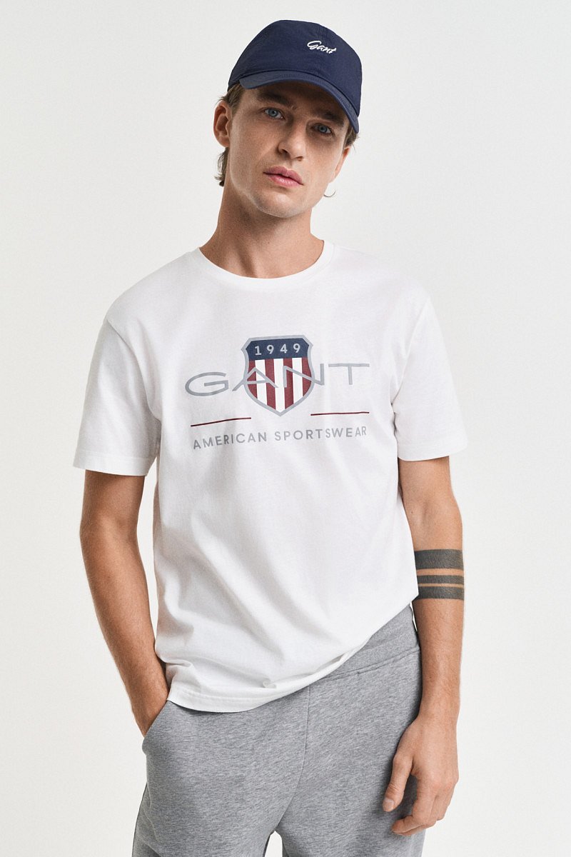 TRIČKO GANT REG ARCHIVE SHIELD SS T-SHIRT WHITE