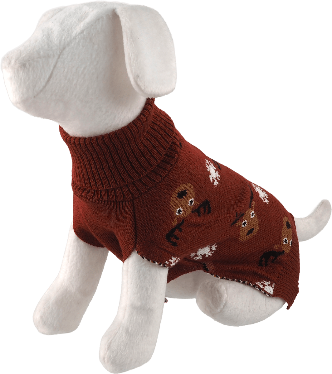 Svetr pro psy Dog Fantasy Winter Tale hnědý S