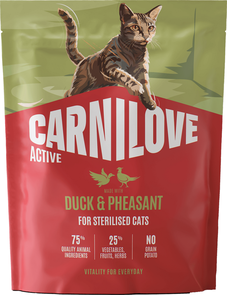 Granule CARNILOVE Active pro sterilizované kočky kachna a bažant 400 g