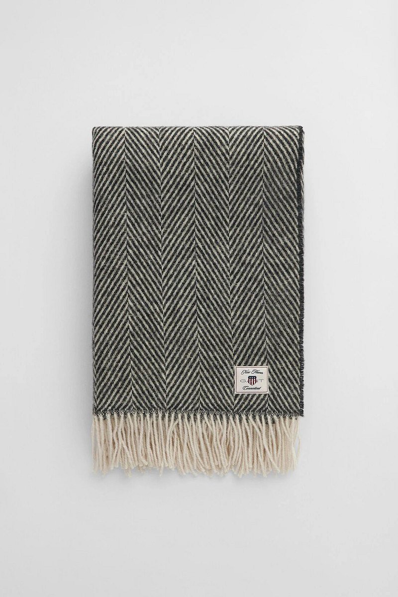 DEKA GANT HERRINGBONE WOOL THROW 130x200 BLACK