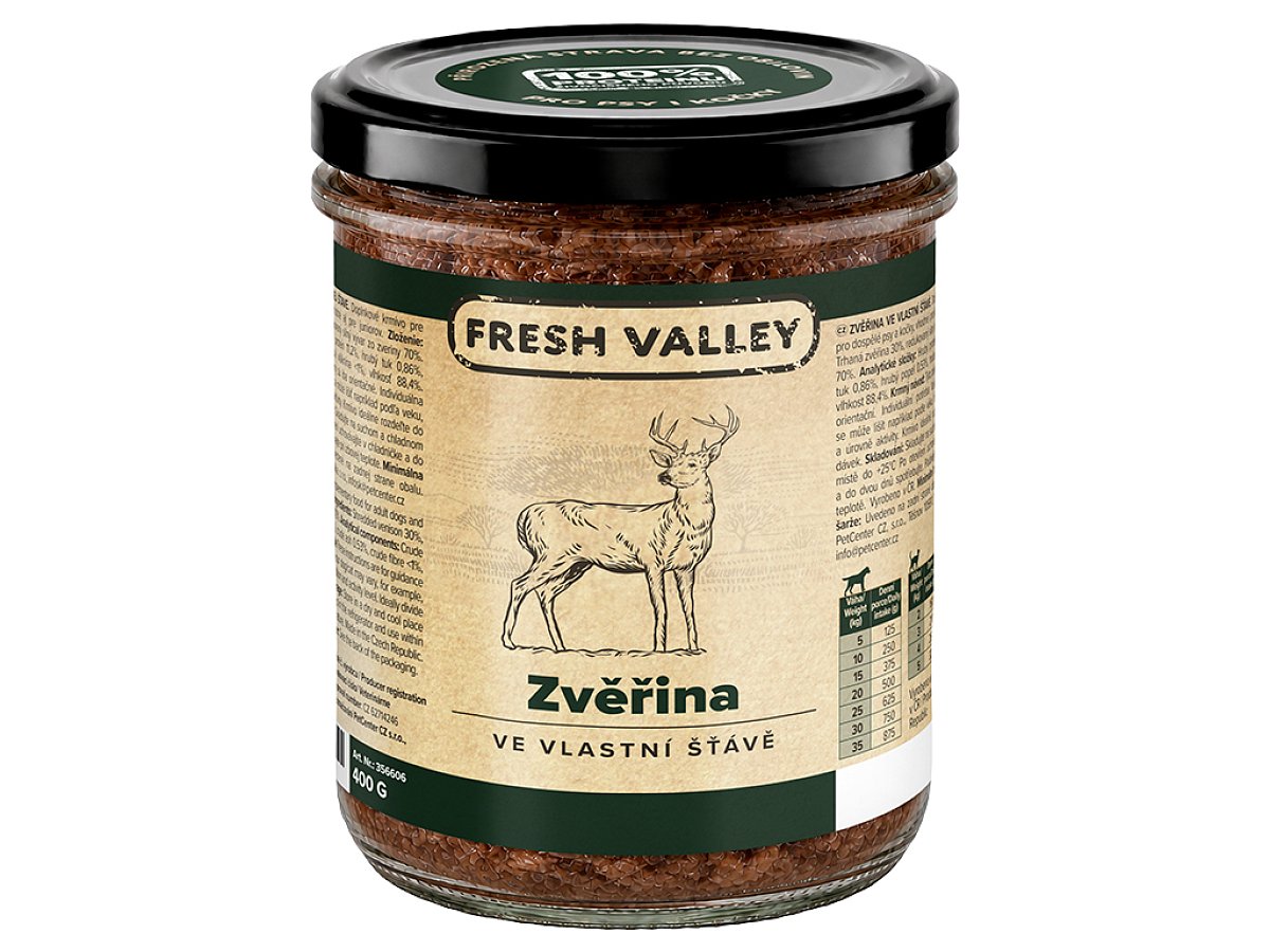 Sklenice Fresh Valley zvěřina ve vlastní šťávě 400 g