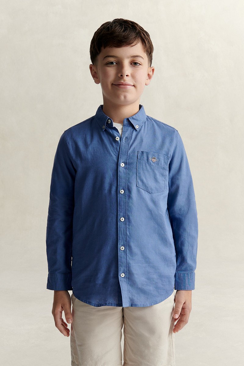KOŠILE GANT SHIELD LINEN BLEND SHIRT SALTY SEA