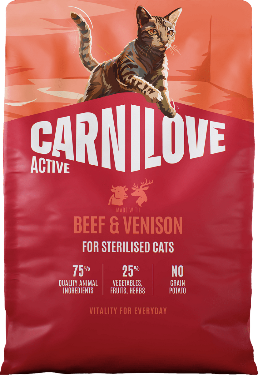 Granule CARNILOVE Active pro sterilizované kočky hovězí a zvěřina 2 kg