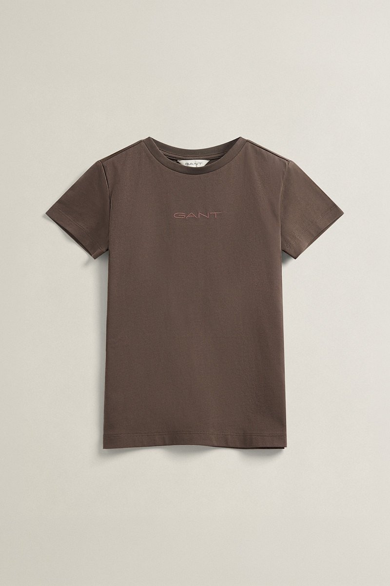 TRIČKO GANT SS CHEST LOGO T-SHIRT SHADOW BROWN