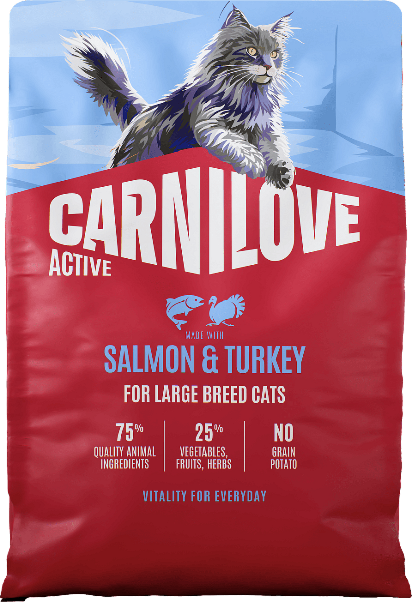 Granule CARNILOVE Active pro kočky velkých plemen losos a krůta 2 kg