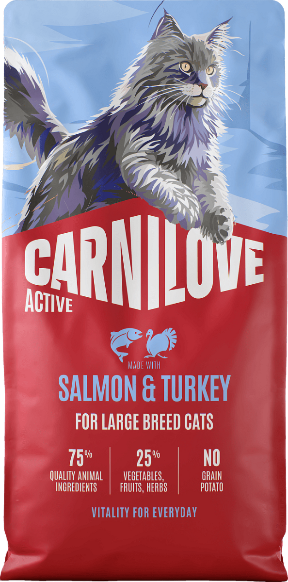 Granule CARNILOVE Active pro kočky velkých plemen losos a krůta 6 kg