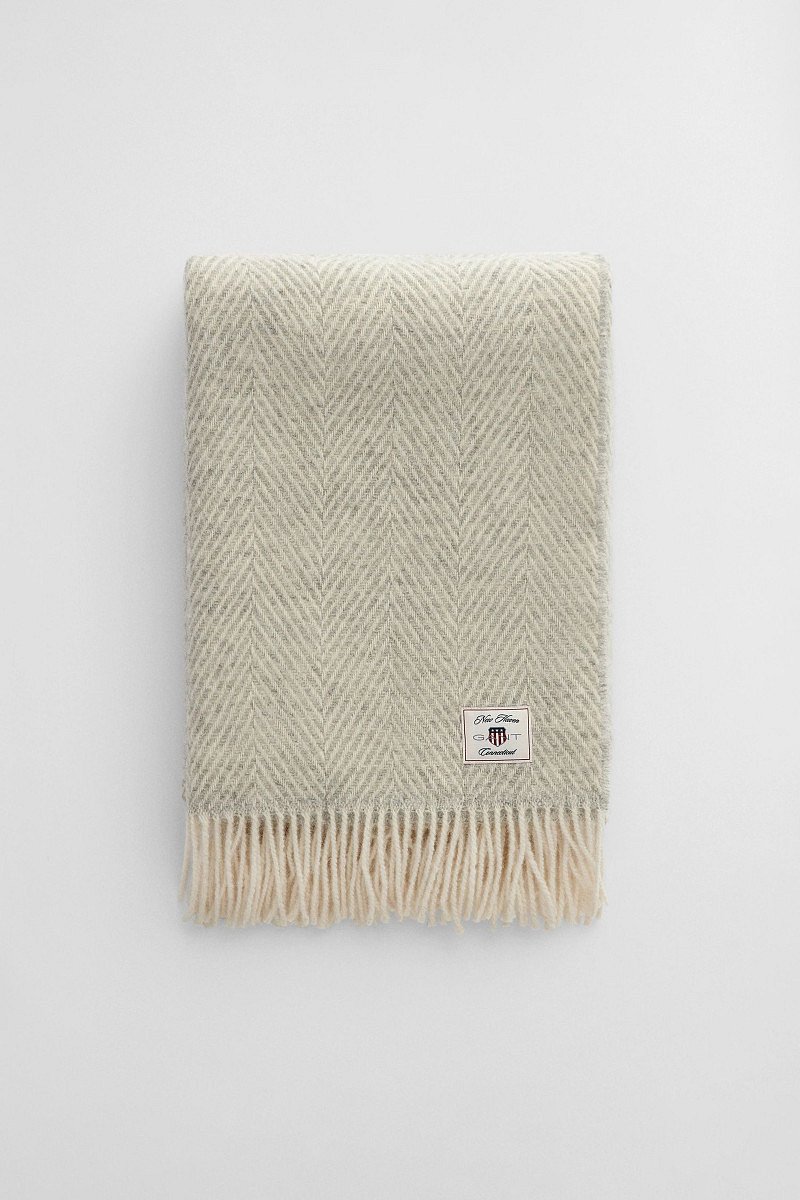 DEKA GANT HERRINGBONE WOOL THROW 130x200 LIGHT GREY