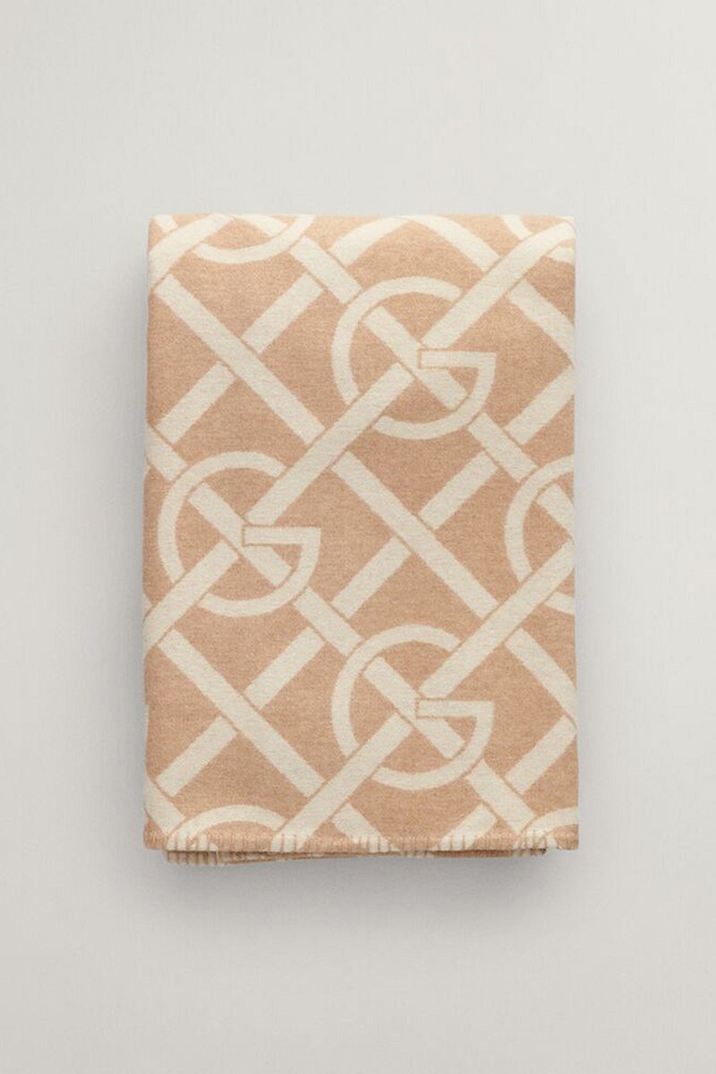 DEKA GANT G-PATTERN THROW 130X180 DRY SAND