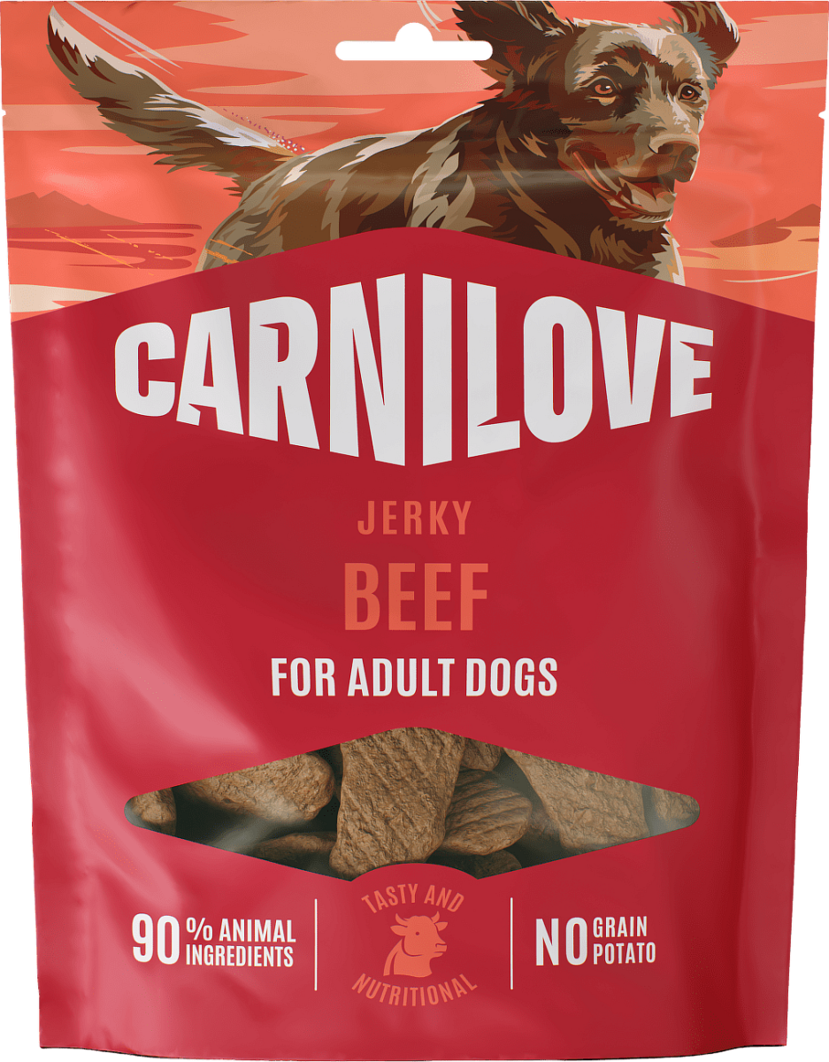 Pamlsek CARNILOVE Jerky pro dospělé psy hovězí 100 g